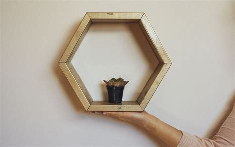 Hexagon Shelves DIY: How To Make & Hang A Hexagon Shelf