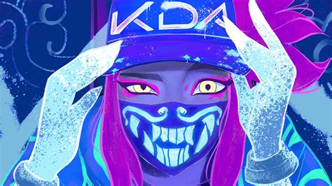 #330136 Akali, LoL, K/DA, Mask, Neon, 4k - Rare Gallery HD Wallpapers