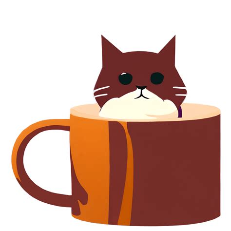 Cute Cat in Mug Graphic · Creative Fabrica