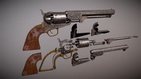 1851 Colt Navy Revolver - Download Free 3D model by Steven Jurriaans ...