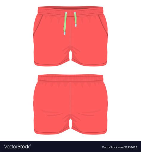 Mens red sport shorts Royalty Free Vector Image