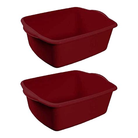 Sterilite Dishpan Basin 12 Qt Molded Handles Single Twin Sink Plastic Red, 2-Pack - Walmart.com ...