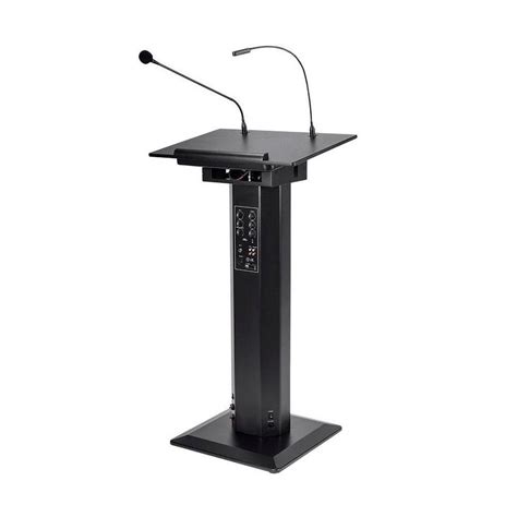 This 47 inch lectern features a built-in 60-watt amplifier and speakers, so it can serve as a ...