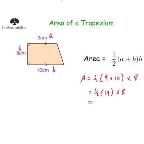 Area of a Trapezium Video – Corbettmaths