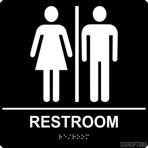 SignOptima™️ ADA Compliant Unisex Restroom Braille Sign ,8 | Ada ...