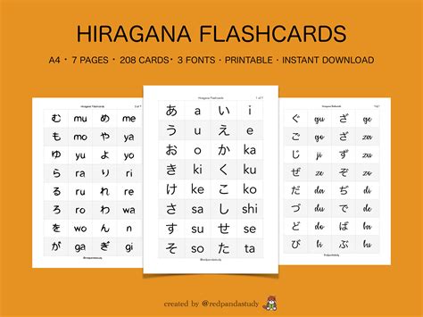 Hiragana flashcards for Japanese language learning Printable - Etsy España