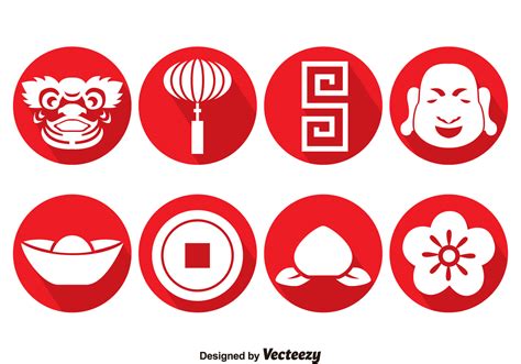 Chinese Culture Circle Icons Vector 124212 Vector Art at Vecteezy