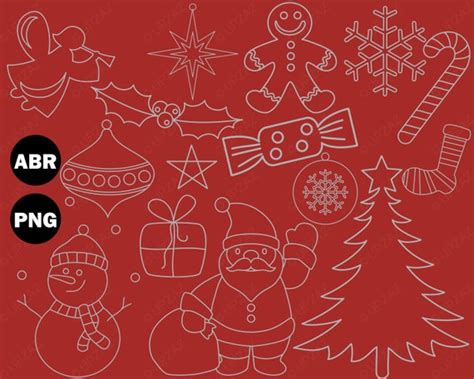 Christmas Brushes Photoshop Digital Image UZPSB158 | Etsy