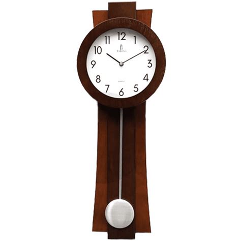 Pendulum Wall Clock Battery Operated - Quartz Wood Pendulum Clock - Silent, Modern Wooden Design ...