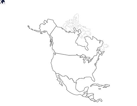 Printable Blank North America Map with Outline, Transparent Map Outline ...