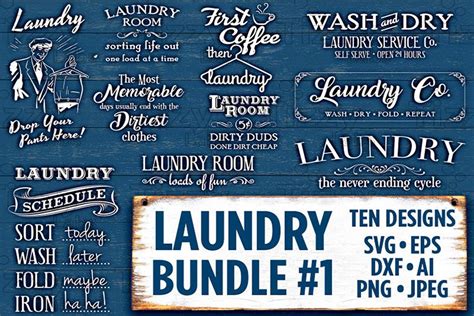 Laundry Room Svg Bundle Set SVG Files - Laundry Svg Files for Cricut ...