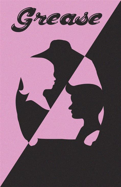 3 colours, space, contrast Grease 1978, Grease Movie, Minimal Poster ...