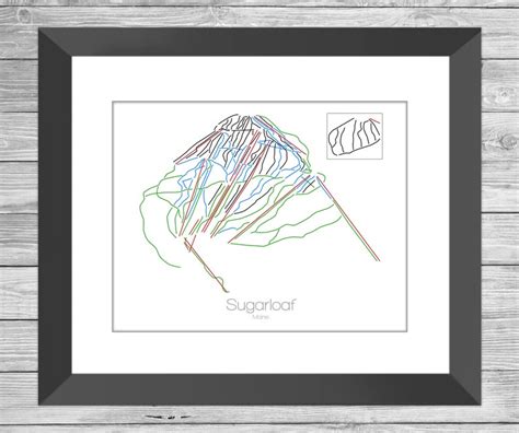 Sugarloaf Map Maine Me Ski Snowboard Trail Map Art Print - Etsy