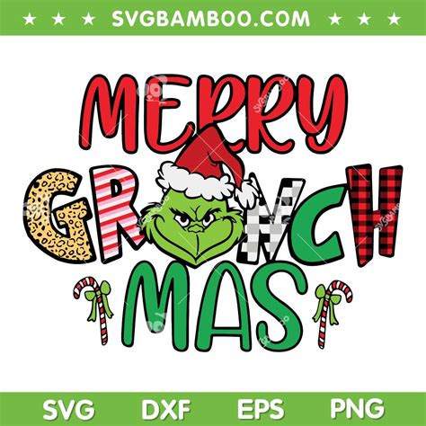 Merry Grinchmas SVG, Grinch Christmas SVG, Grinch Face