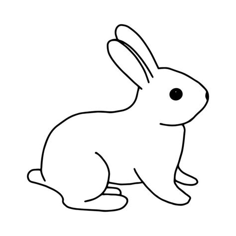 dibujo de línea de contorno dibujado a mano de conejo. imagen en blanco y negro.conejo de pascua ...