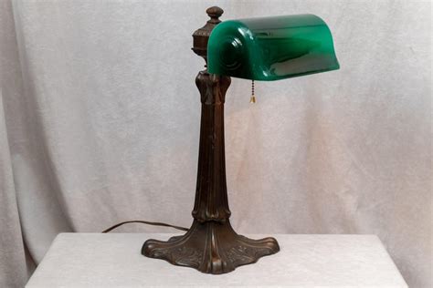 Green Shade Banker's Desk Lamp signed ''Verdelite", circa 1917 at 1stDibs