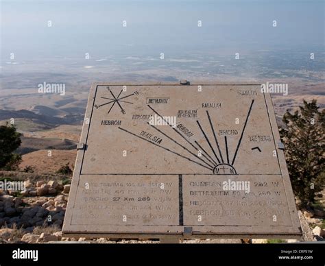 View from mount Nebo in Jordan where Moses is said to have seen the Holy land Stock Photo - Alamy