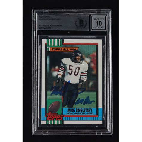 Mike Singletary Signed 1990 Topps #368 (BGS | Autograph Graded 10) | Pristine Auction