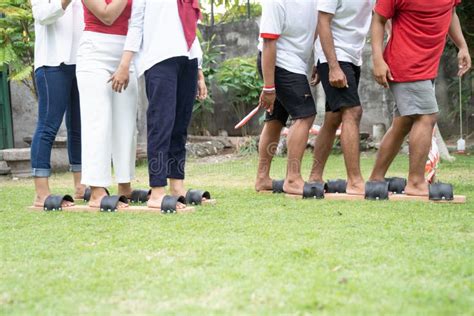 Many People Legs in the Traditional Bakiak Race Stock Photo - Image of ...