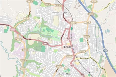 Map Of Chorley In Lancashire And Surrounding Areas