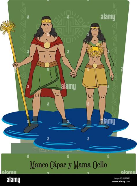 Illustration vector isolated of Inca, Mythical Gods, Manco Capac y Mama ...