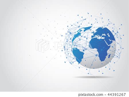 Global network connection. World map point - Stock Illustration ...