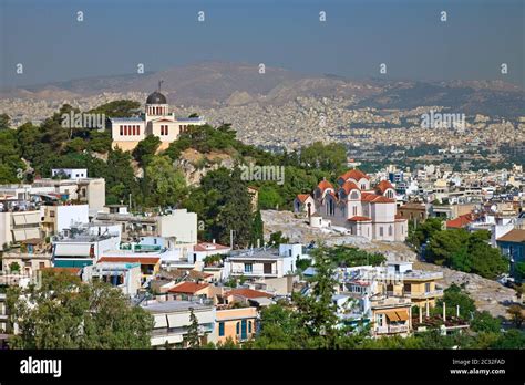 View on Athens from Acropolis Stock Photo - Alamy