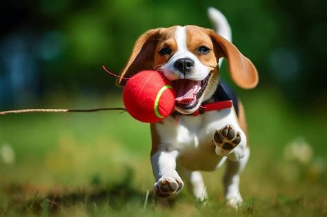 Premium AI Image | Cute Beagle Playing Outdoor And Copy Space