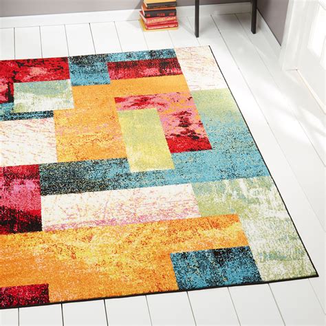 Modern Rug Contemporary Area Rugs Multi Geometric Swirls Lines Abstract ...