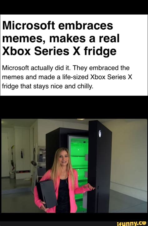 Microsoft embraces memes, makes a real Xbox Series X fridge Microsoft ...