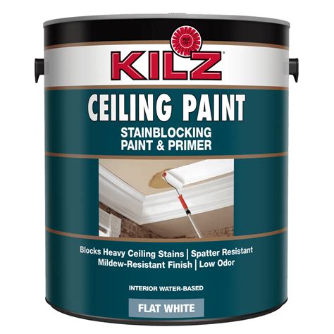 KILZ Stainblocking Interior Ceiling Paint and Primer in One, Flat White ...