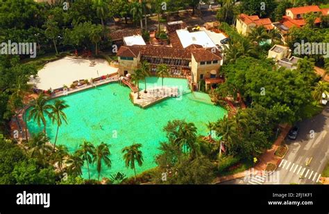 Venetian Pool Miami Coral Gables aerial 4k Stock Video Footage - Alamy