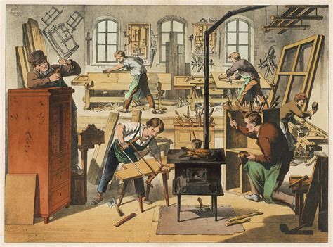 The Workshop Of A Carpenter Drawing by Mary Evans Picture Library - Pixels