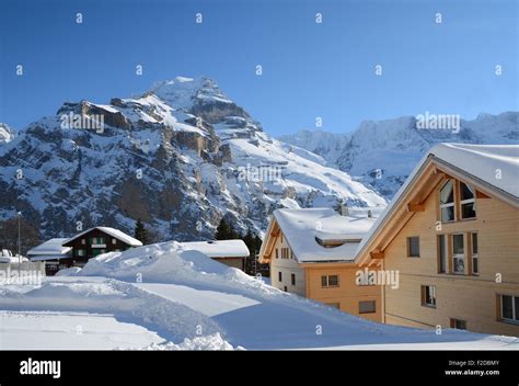 Murren, famous Swiss skiing resort Stock Photo - Alamy