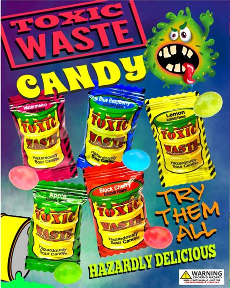 Toxic Waste Candy 1" 250 Count $20.50 Per Bag Paper Display $1.00