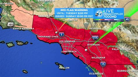 Southern California red flag warnings in place through Tuesday