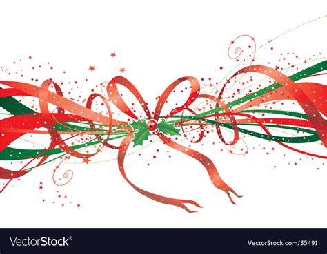 Christmas ribbon Royalty Free Vector Image - VectorStock