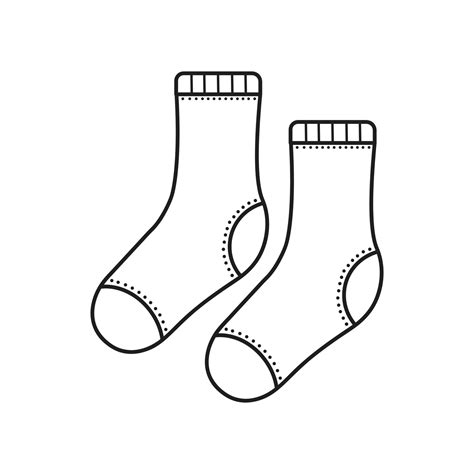 Socks outline vector icon. Illustration isolated on white background for graphics and web design ...