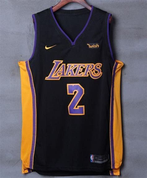 Men 2 Lonzo Ball Jersey Black Los Angeles Lakers Jersey Swingman Player ...