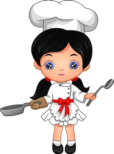 Little girl chef | Vector Premium