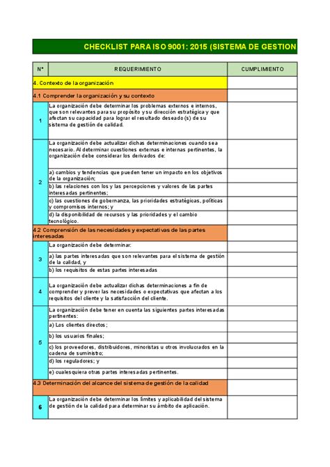 (XLS) CHECK LIST ISO 9001-2015 | Eduardo Sanchez Figueroa - Academia.edu