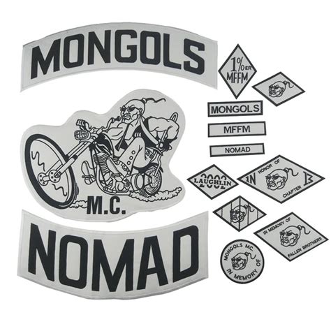 13PCS/ A SET MONGOLS NOMAD MC Patch Biker Vest Embroidered 1% MFFM IN ...