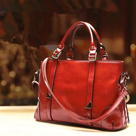 New 2015 Women Handbag Top Quality Oil Wax leather shoulder Bag Women ...