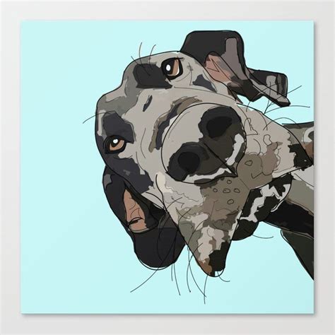 Great Dane In Your Face Canvas Print by Sketch and Paws - MEDIUM ...