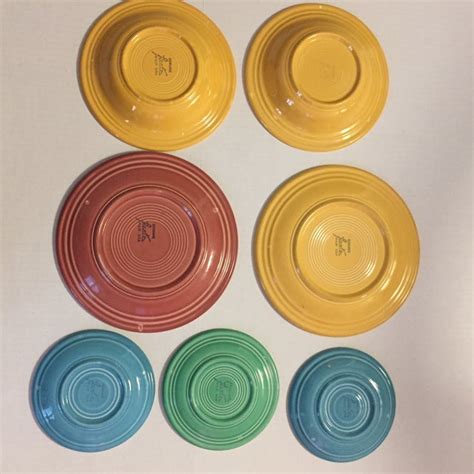 1940s Fiestaware Fiesta Plates - Set of 7 | Chairish