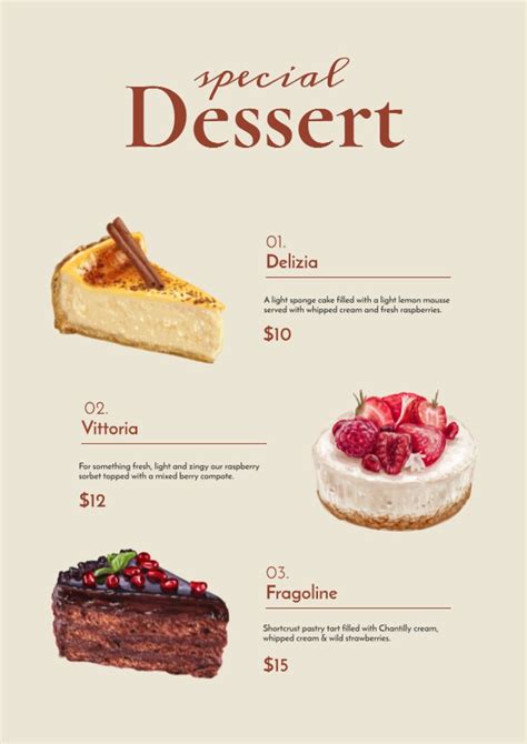 Bakery Promotion with Delicious Desserts Online Menu Template - VistaCreate