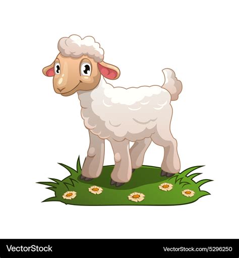 Little cartoon white lamb Royalty Free Vector Image