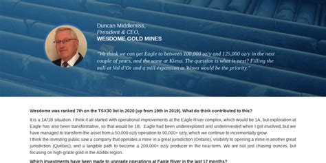 Interview: Wesdome Gold Mines - Ontario Mining 2021