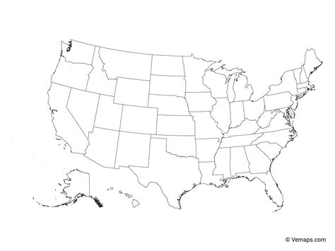 Us Map Outline With States - Kaleb Watson