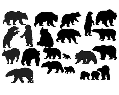 Bear Silhouette Bear Clipart Animal Clip Art Wild animal | Etsy